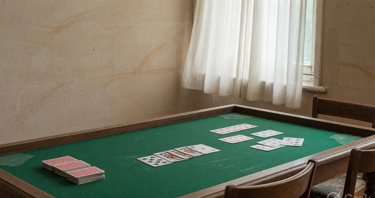A hand taking a card from a discard pile